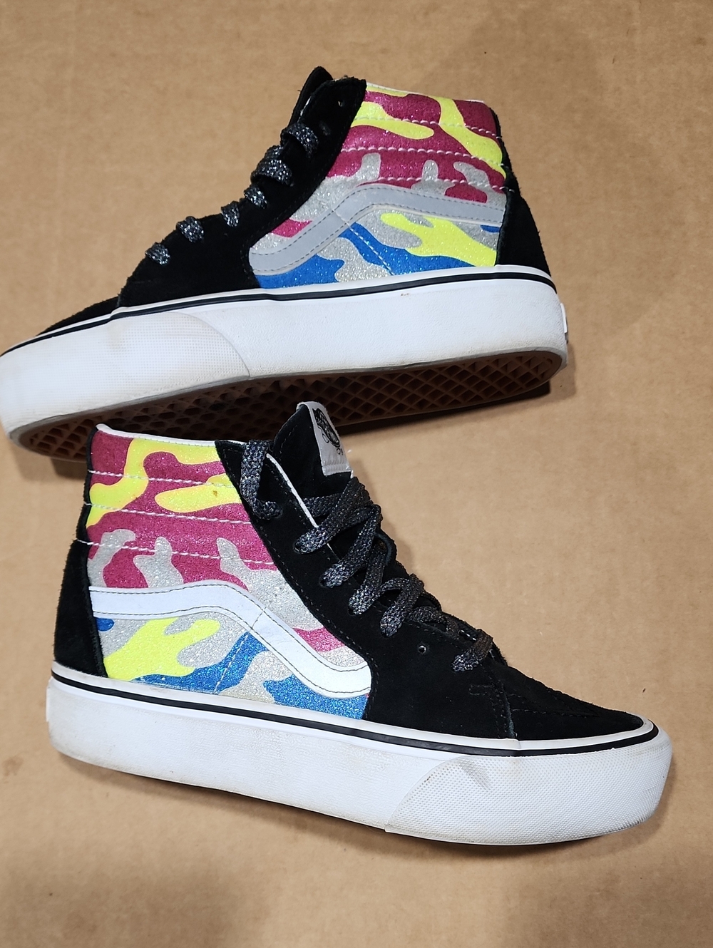 VANS SK8 HI PLATFORM 2 AFTER DARK CAMO SKATE SHOES Sz 7